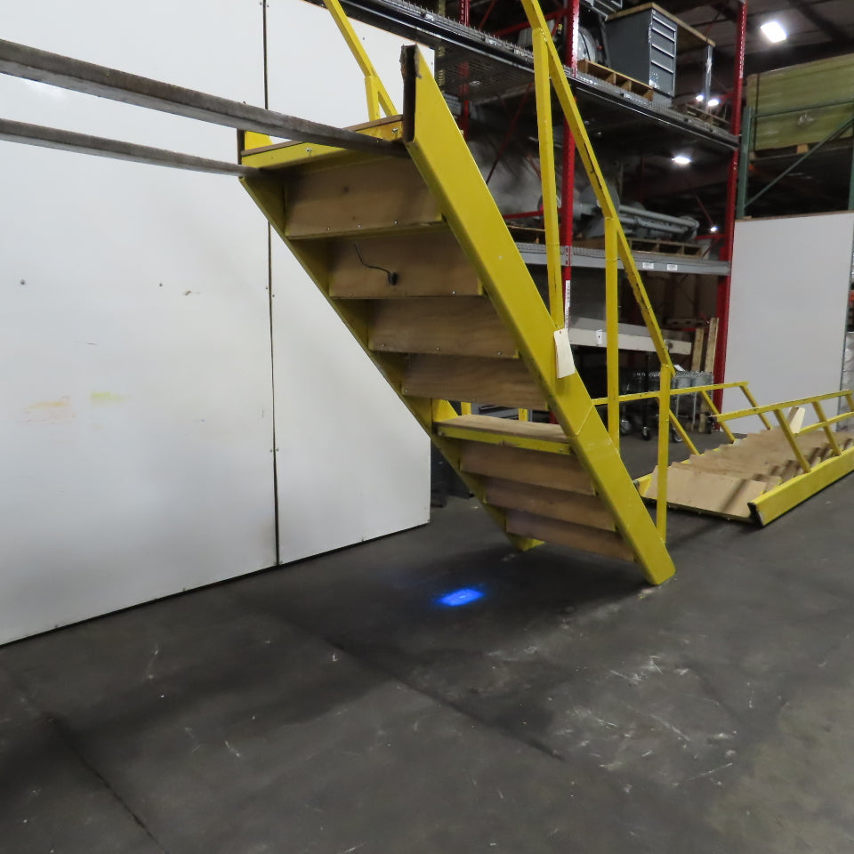 Industrial 9-Step Steel Stairs Ladder 36" Wide Step 81" H Top Step 9" Risers