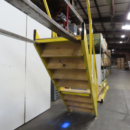 Industrial 9-Step Steel Stairs Ladder 36" Wide Step 81" H Top Step 9" Risers