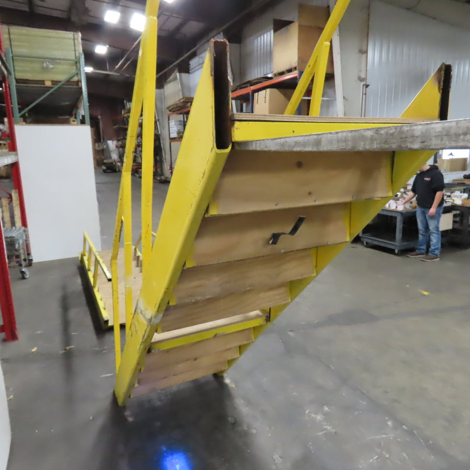 Industrial 9-Step Steel Stairs Ladder 36" Wide Step 81" H Top Step 9" Risers
