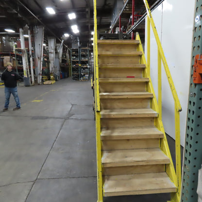Industrial 9-Step Steel Stairs Ladder 36" Wide Step 83" H Top Step 9" Risers