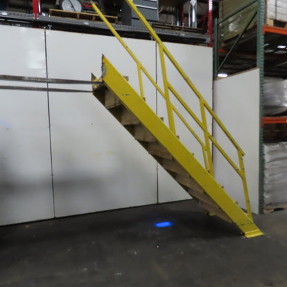 Industrial 9-Step Steel Stairs Ladder 36" Wide Step 83" H Top Step 9" Risers