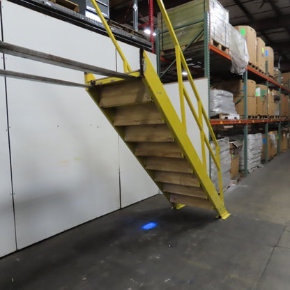 Industrial 9-Step Steel Stairs Ladder 36" Wide Step 83" H Top Step 9" Risers