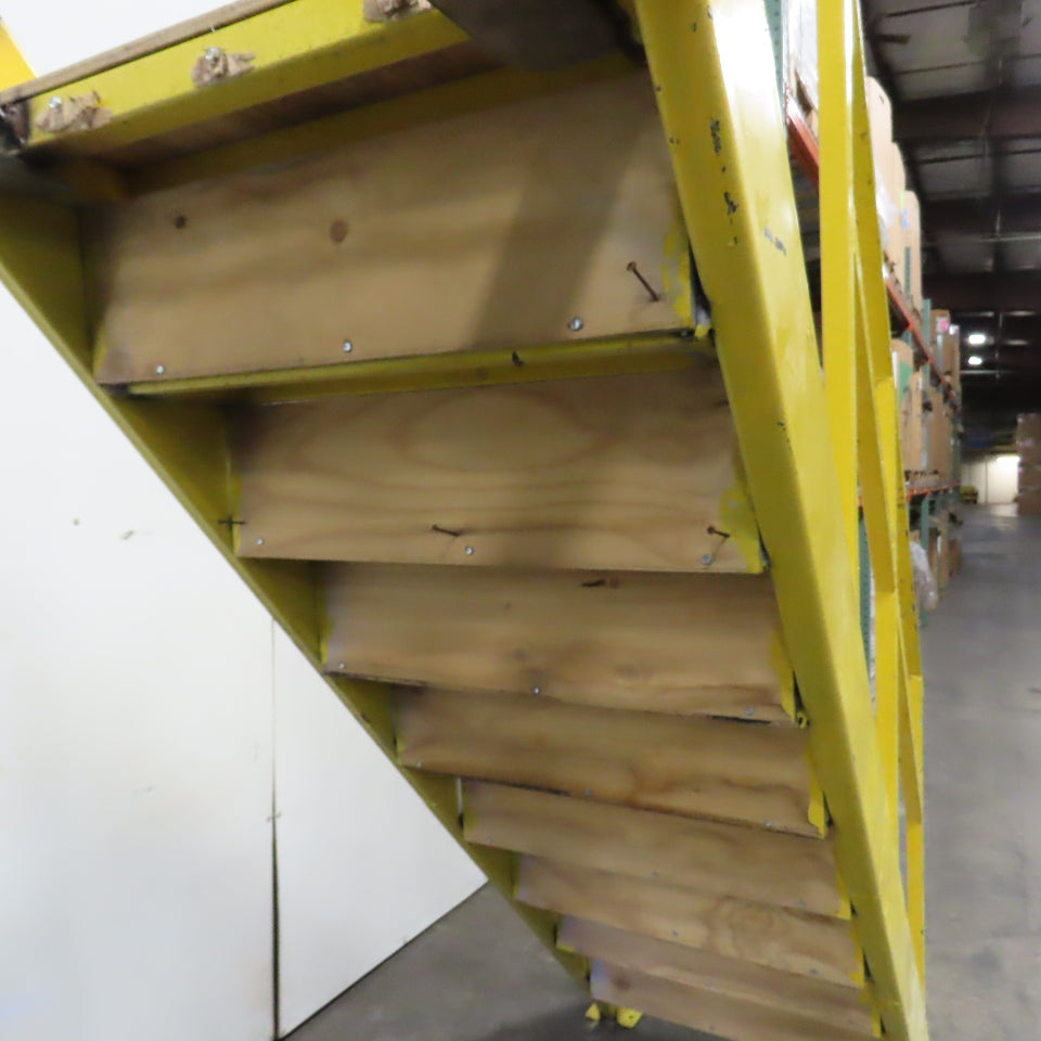 Industrial 9-Step Steel Stairs Ladder 36" Wide Step 83" H Top Step 9" Risers