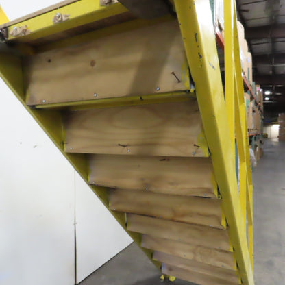 Industrial 9-Step Steel Stairs Ladder 36" Wide Step 83" H Top Step 9" Risers
