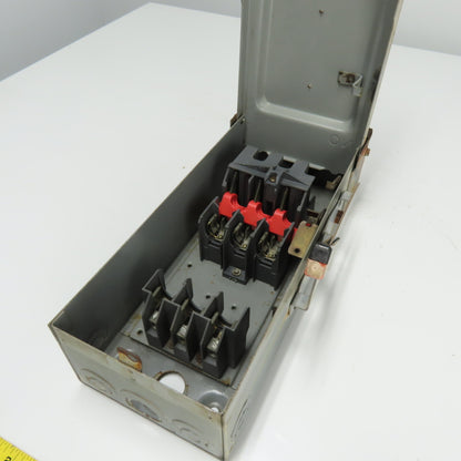 Square D 30A Fusible Safety Disconnect Switch 600V 3Ph