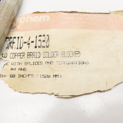 Raychem HV-BRAID-4-1520 Tinned Copper Braided Splice Strip #4AWG 60" Lot Of 3
