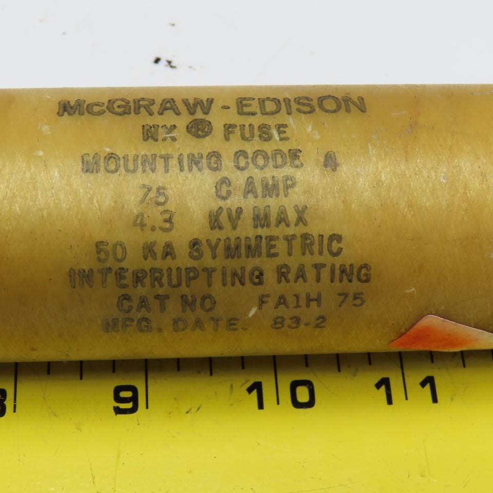 McGraw Edison FA1H 75 75A 50kA 4.3 kV NX Fuse