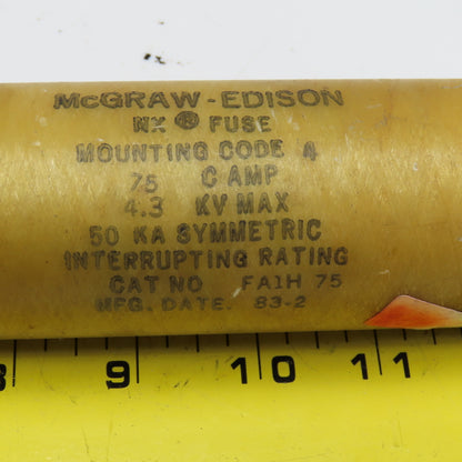 McGraw Edison FA1H 75 75A 50kA 4.3 kV NX Fuse