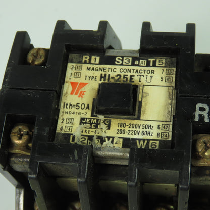 Yaskawa HI-25ETU Magnetic Contactor 250V 50A 200-220V Coil