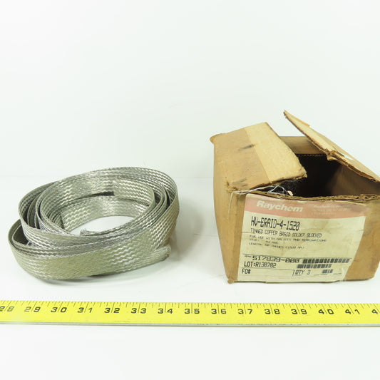 Raychem HV-BRAID-4-1520 Tinted Copper Braid Solder Blocked 4AWG 2.5LBS
