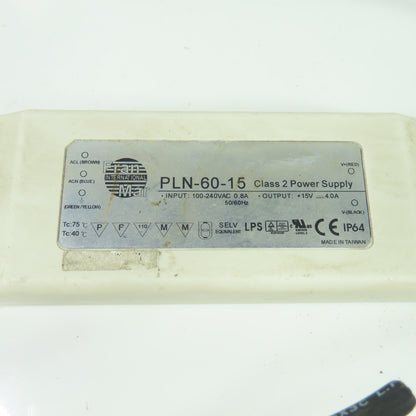 Fran Mar PLN-60-15 Class 2 Power Supply 100-240VAC Input 15V Output