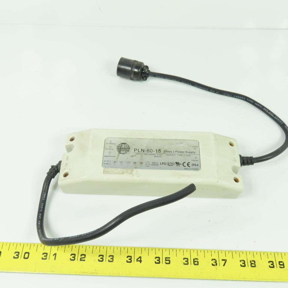 Fran Mar PLN-60-15 Class 2 Power Supply 100-240VAC Input 15V Output