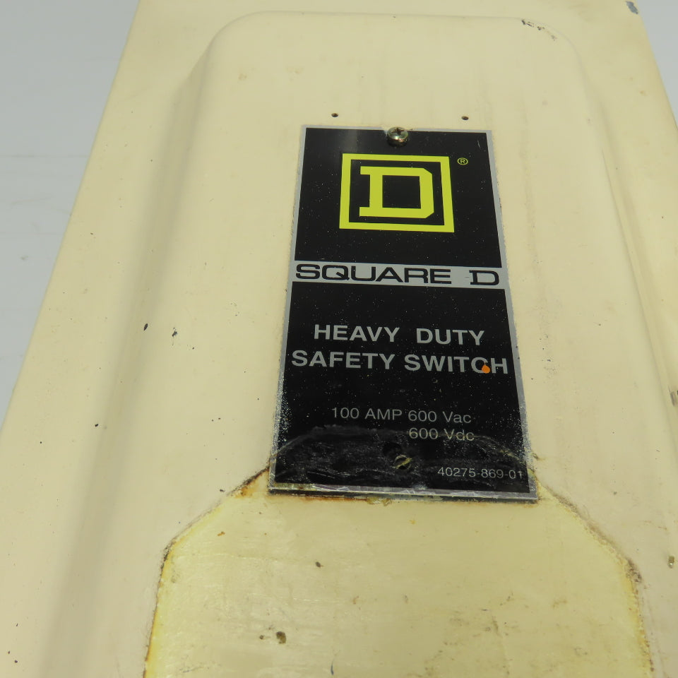 Square D HU363A 100A Non Fusible Heavy Duty Safety Disconnect Switch 600VAC