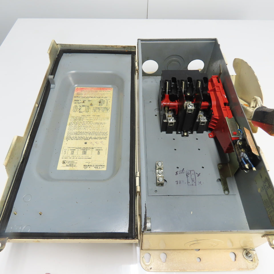 Square D HU363A 100A Non Fusible Heavy Duty Safety Disconnect Switch 600VAC
