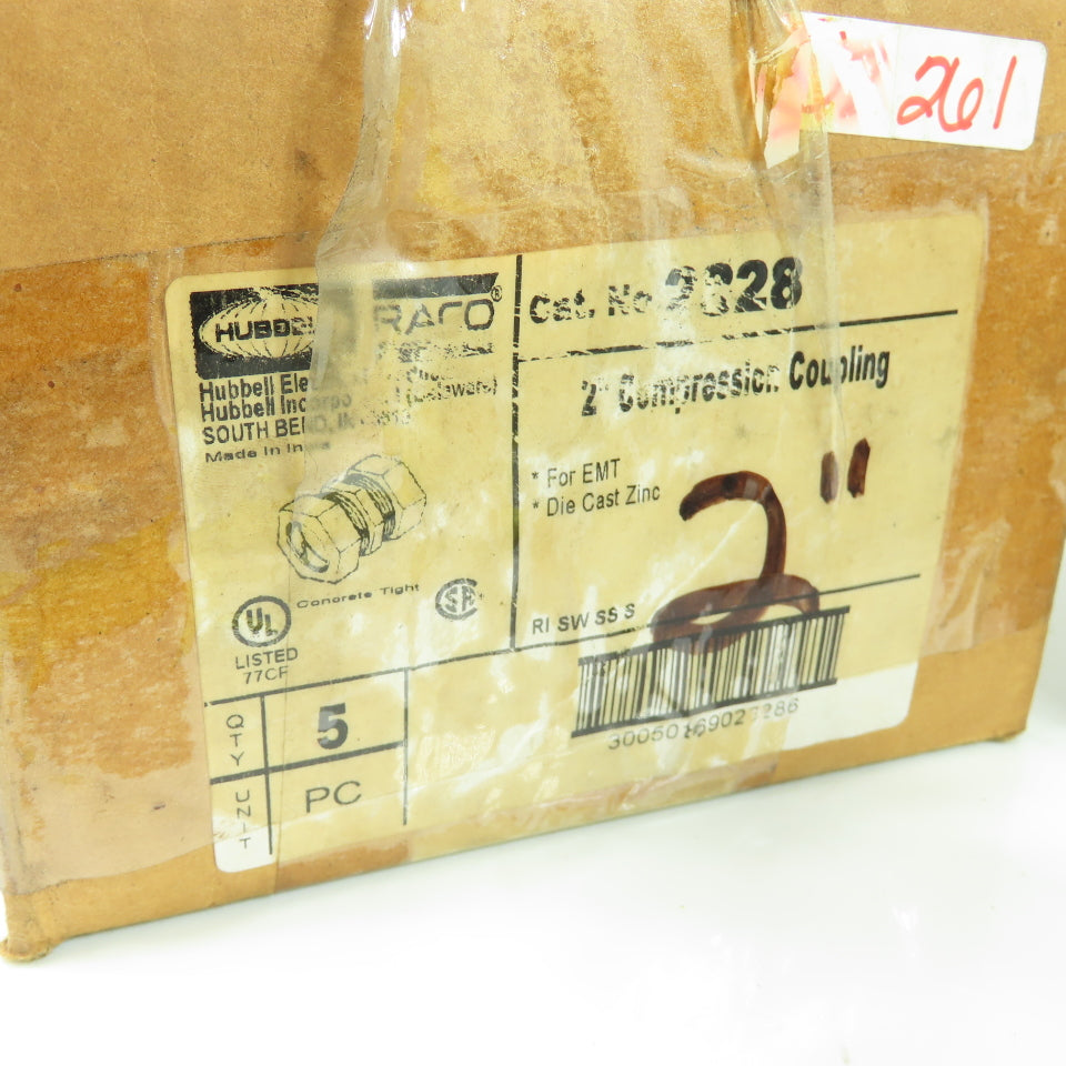 Hubbell 2" EMT Die Cast Zinc Compression Coupling Lot Of 5