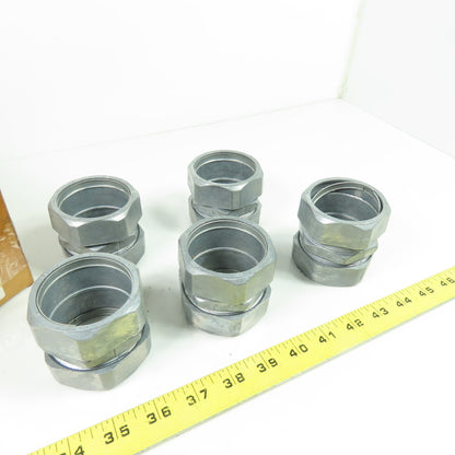 Hubbell 2" EMT Die Cast Zinc Compression Coupling Lot Of 5