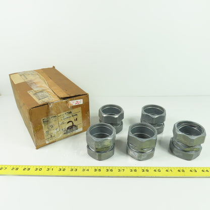 Hubbell 2" EMT Die Cast Zinc Compression Coupling Lot Of 5
