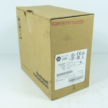 Allen Bradley 25B-A4P8N104 PowerFlex 525 AC Drive 1.0HP 1Ph 200-240V In 3Ph Out