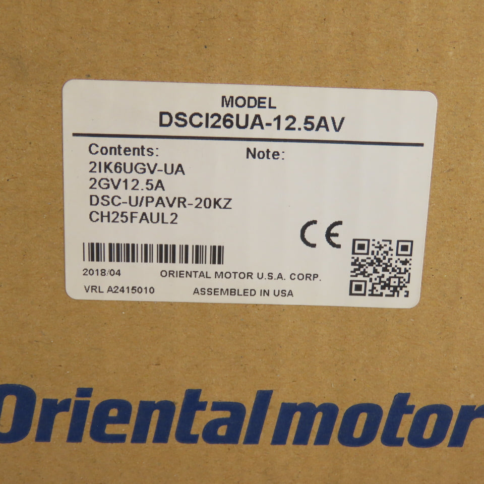 Oriental DSCI26UA-12.5AV 6W AC Electric Motor 110/115V w/ Gearhead & Controller