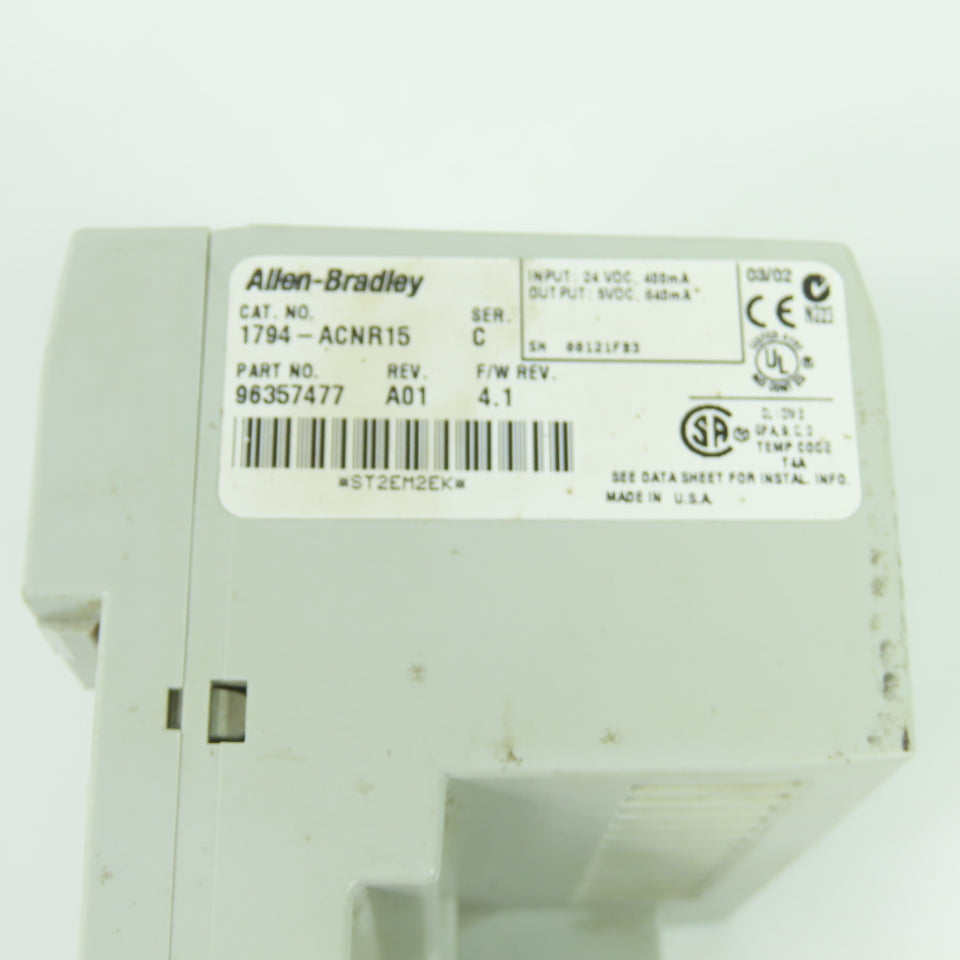 Allen Bradley 1794-ACNR15 Ser C F/W 4.1 Flex I/O Redundant Media Adapter 24VDC