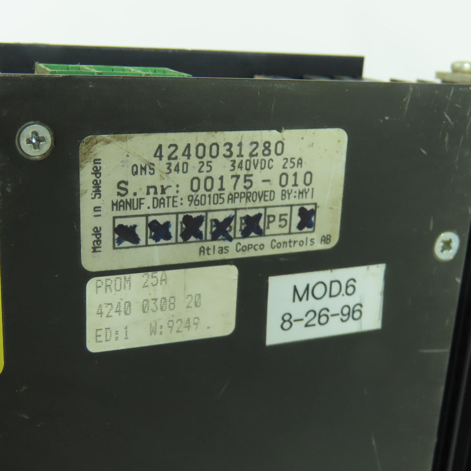 Atlas Copco 4240031280 Servo Controller Assembly Drive 340VDC 25A