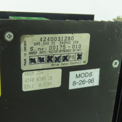 Atlas Copco 4240031280 Servo Controller Assembly Drive 340VDC 25A