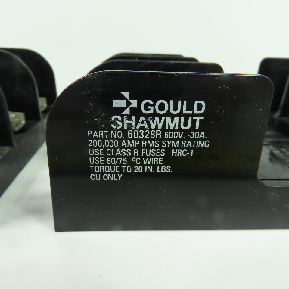Gould Shawmut 60328R 600V 30A 3-Pole Fuse Holder Lot Of 2