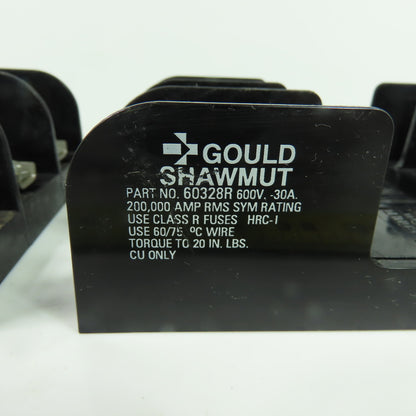 Gould Shawmut 60328R 600V 30A 3-Pole Fuse Holder Lot Of 2