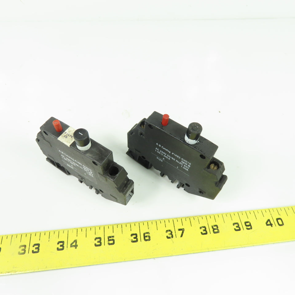Allen Bradley 1492-GH010 Ser B Din Rail Mount Circuit Breaker 250VAC 65VDC Lot/2