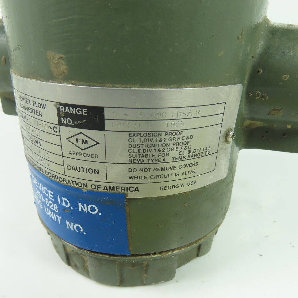 Yokogawa YFA11-LSPA-02*C Yewflo Vortex Flow Converter 24VDC 257.5 P/Gal