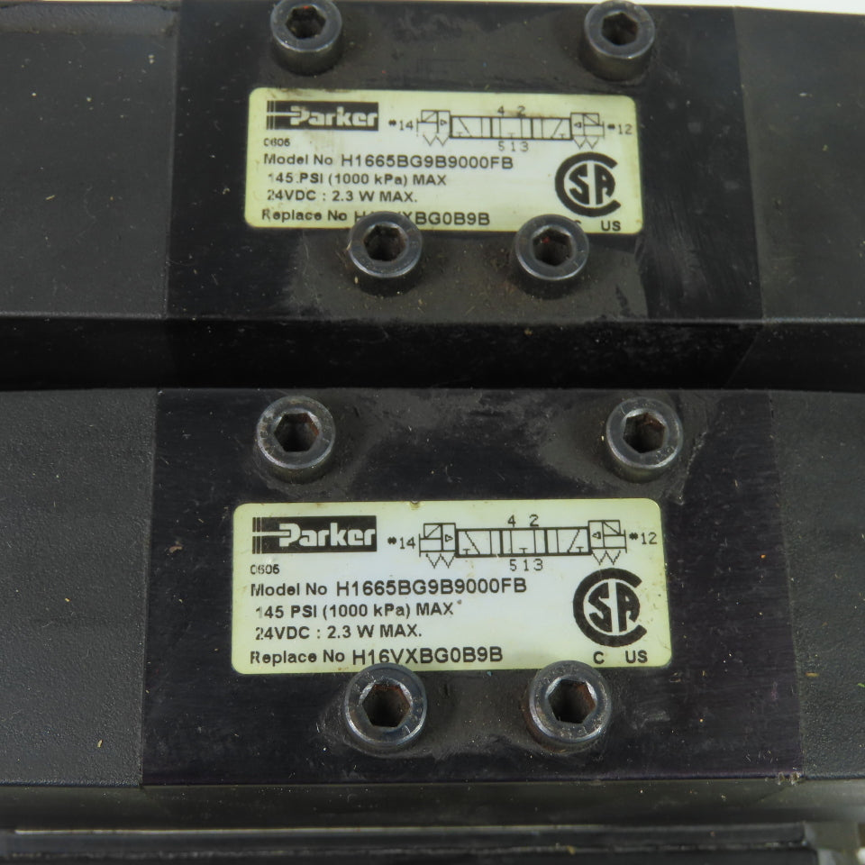 Parker H1665BG9B9000FB Solenoid Valve Assembly 145PSI 24VDC