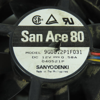 Sanyodenki 9G0812P1F031 San Ace 80 Cooling Fan Assembly 120VDC 0.58A