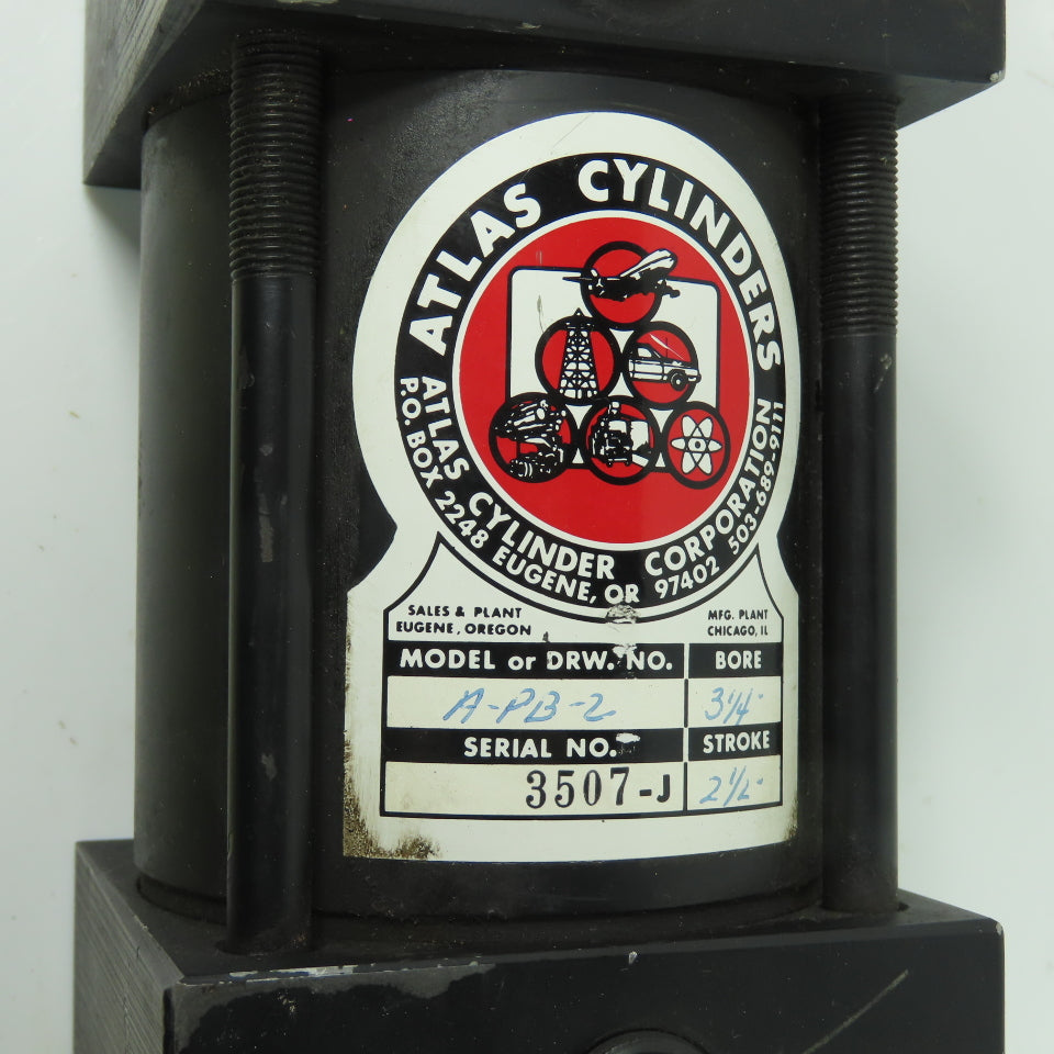 Atlas A-PB-2 Double Acting Hydraulic Cylinder 3-1/4" Bore 2-1/2" Stroke