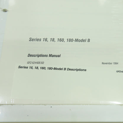 GE Fanuc GFZ-62442E/02 Series 16,18,160,180-Model B Descriptions Manual