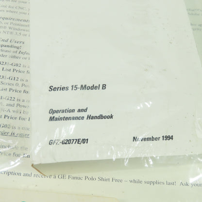GE Fanuc Series 15-Model B Manual Handbook Set
