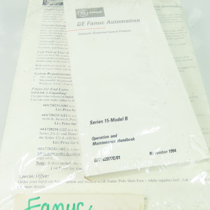 GE Fanuc Series 15-Model B Manual Handbook Set