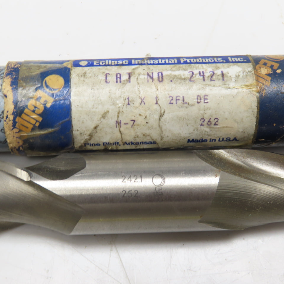 Eclipse Cat No. 2421 1" x 1" 2 Flute Double Ended End Mill Cutter