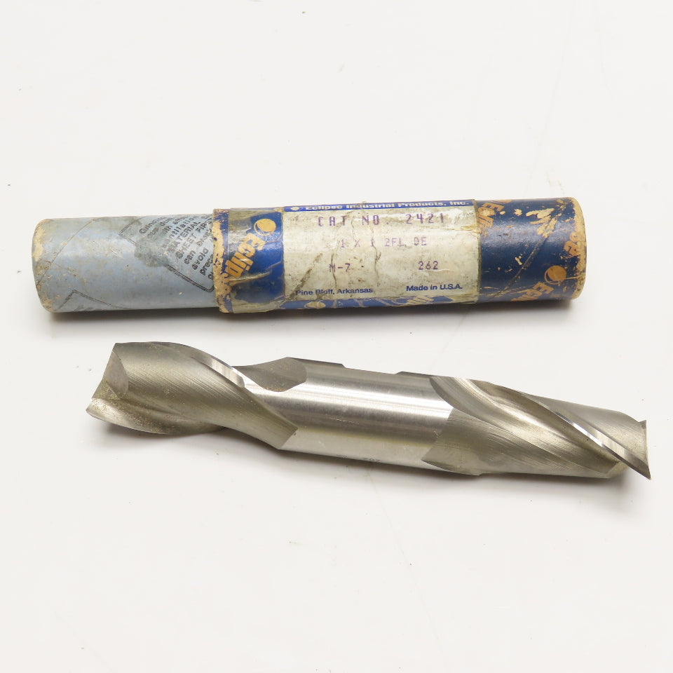 Eclipse Cat No. 2421 1" x 1" 2 Flute Double Ended End Mill Cutter