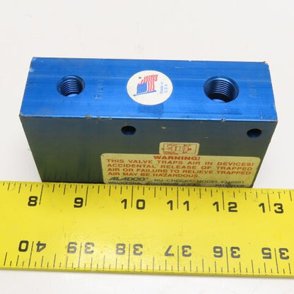Aladco Nu-Check 313801 Air Piloted Override Pneumatic Check Valve 3/8" NPT