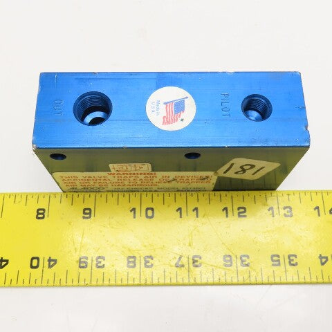 Aladco Nu-Check 313801 Air Piloted Override Pneumatic Check Valve 3/8" NPT