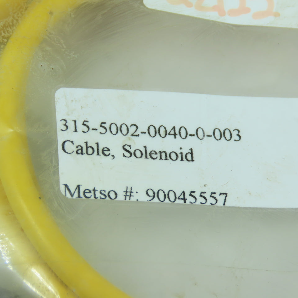 Metso 90045557 315-5002-0040-0-003 Solenoid Cable Assembly with Connector