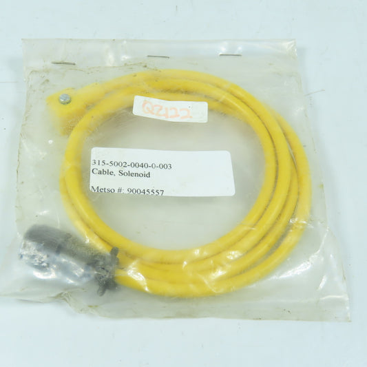 Metso 90045557 315-5002-0040-0-003 Solenoid Cable Assembly with Connector