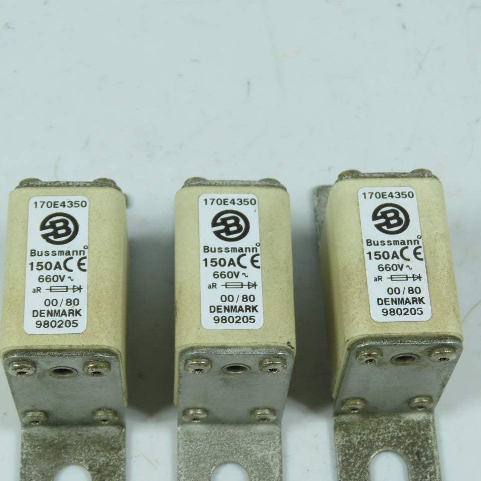 Bussmann 170E4350 150A 660V AC High Speed Semiconductor Fuse Lot of 3
