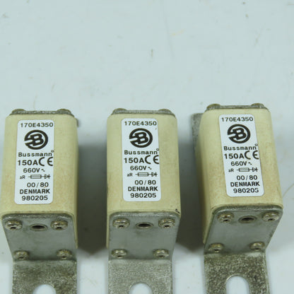 Bussmann 170E4350 150A 660V AC High Speed Semiconductor Fuse Lot of 3