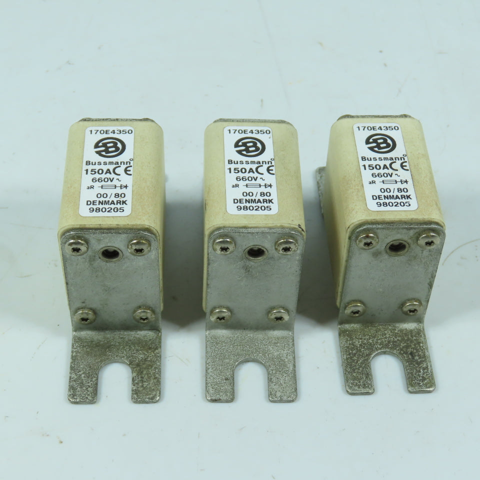 Bussmann 170E4350 150A 660V AC High Speed Semiconductor Fuse Lot of 3