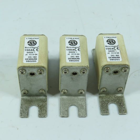 Bussmann 170E4350 150A 660V AC High Speed Semiconductor Fuse Lot of 3