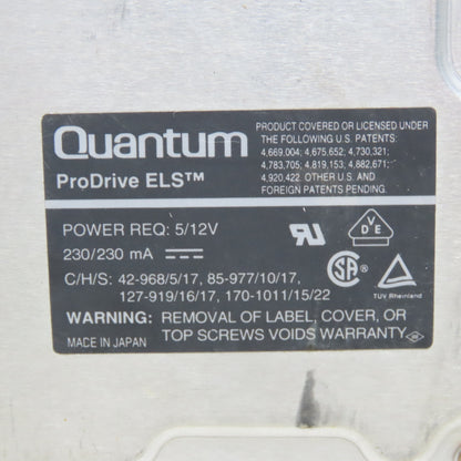 Quantum Pro Drive 127AT PI12A011 Rev. 08-G Internal Hard Drive 127MB