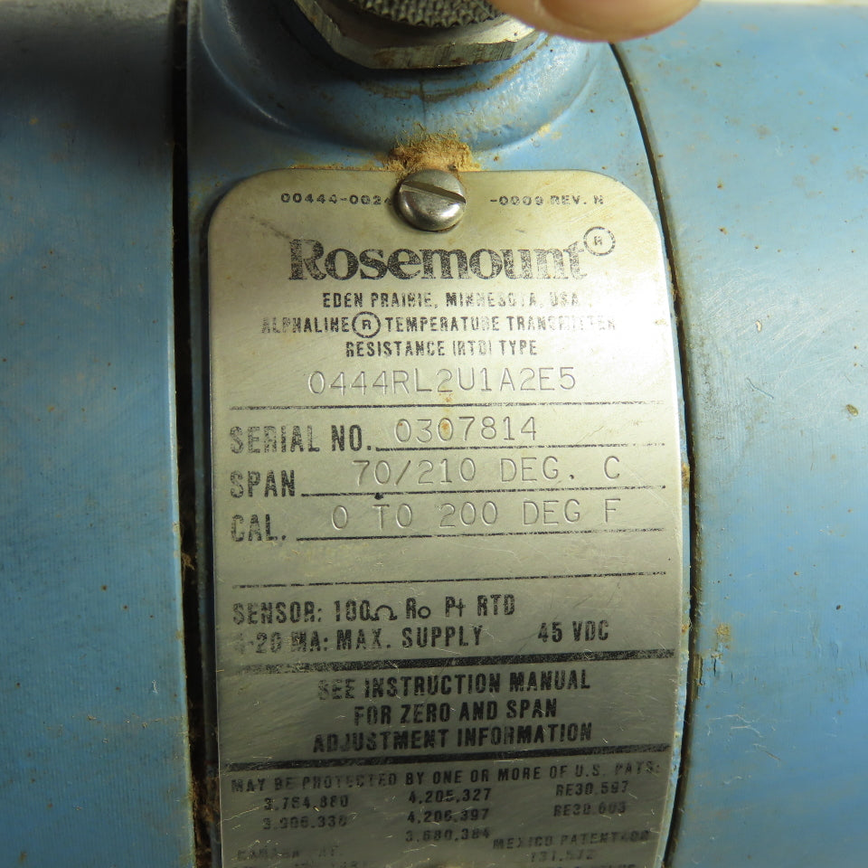Foxboro 0444RL2U1A2E5 Temperature Transmitter 45VDC 0-200°F