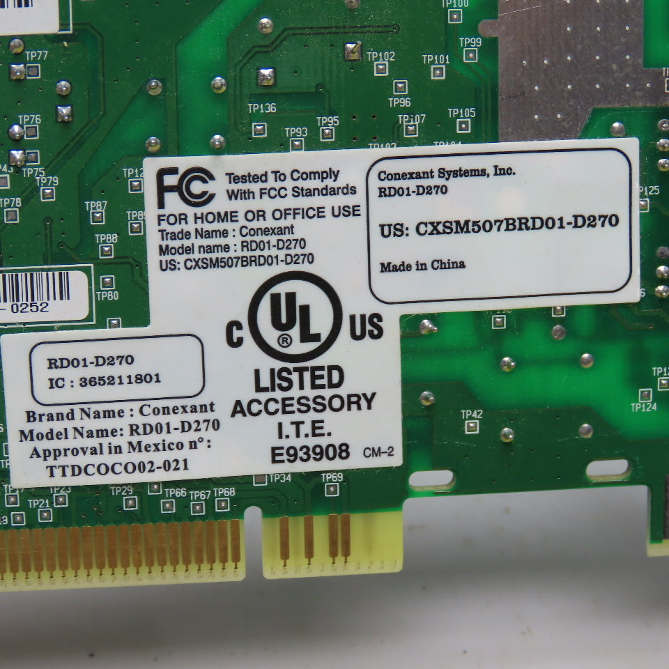 Conexant Systems RD01-D270 32 Bit Modem FAX Card