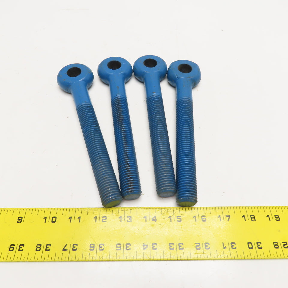 7/8"-9 Threaded Rod End Eye Bolt Gr B7 8-1/2" OAL 5-1/4" Thread Length Lot Of 4